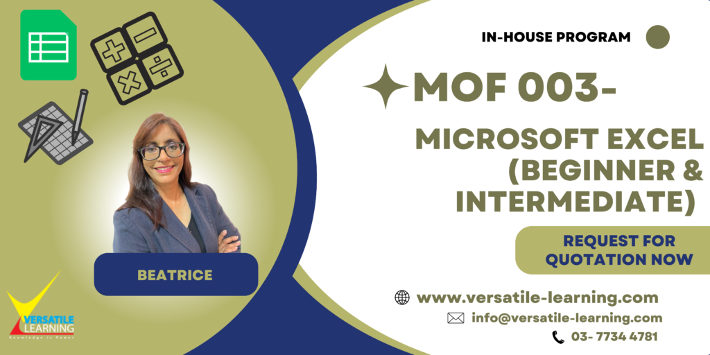 MOF 003 - Microsoft Excel (Beginner & Intermediate)