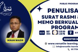 CWS 009 - Kursus Penulisan Surat Rasmi & Memo Berkualiti, 27 & 28 May 2024