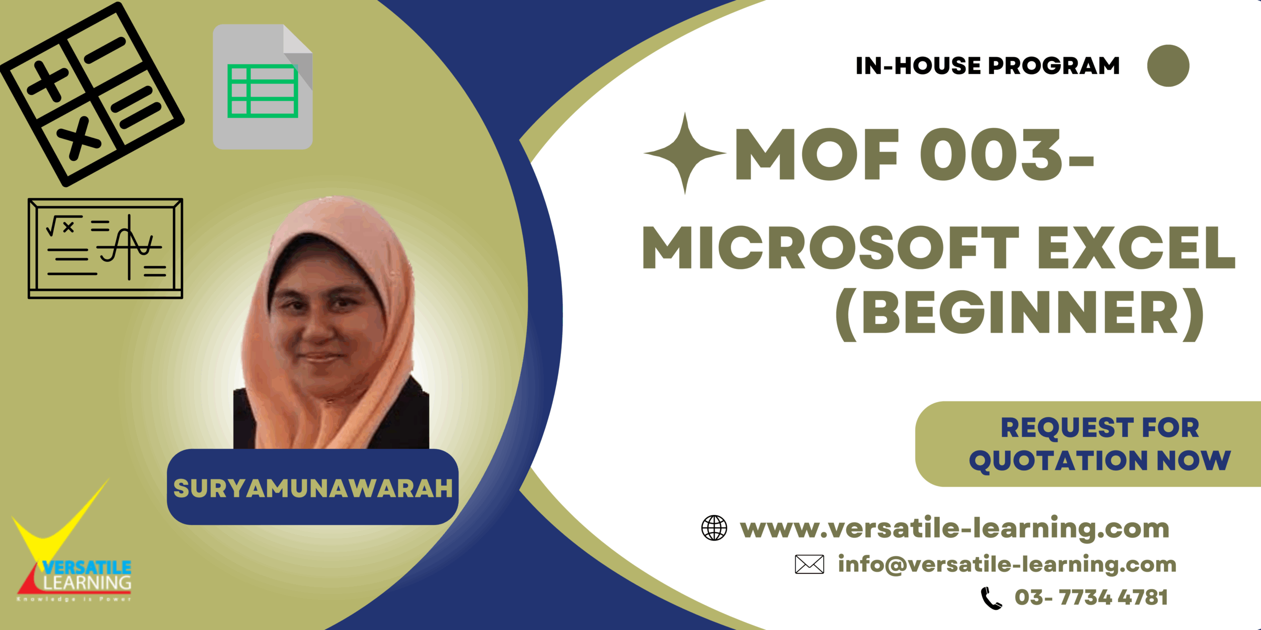 MOF 003 – Microsoft Excel (Beginner to Intermediate)